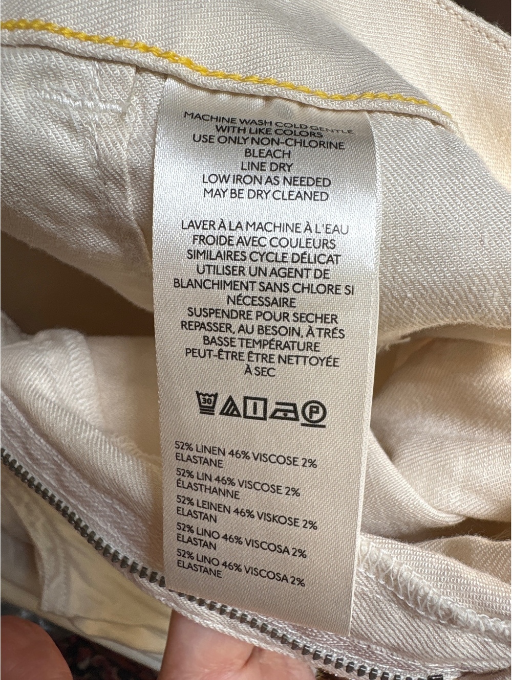 Maeve for Anthropologie Collette Cream Linen Pants 31 - Picture 5 of 7